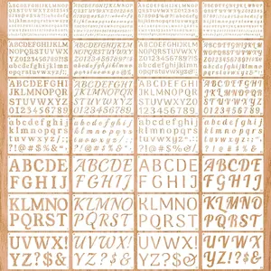 1/3 1/2 3/4 1 2 Inch Letter Stencils for Painting 28 Pack Reusable Plastic Alphabet and Number Stencils for Crafts Art Projects
