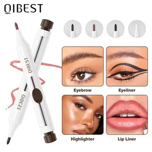 4-In-1 Multifunctional Portable Makeup Pen, Eyeliner Lip Liner Highlighter Eye Shadow Brow Pencil, Compact Travel Essential