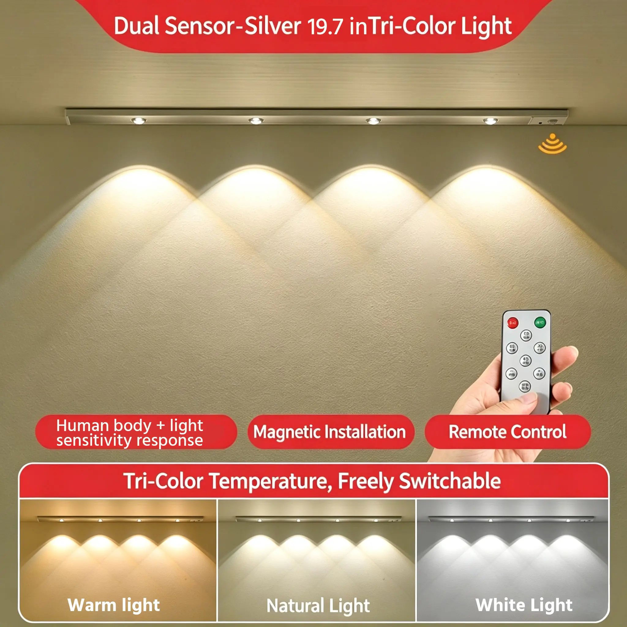 Equipped with LED induction light,No nail installation, wall corner storage rack, figurine decoration rack