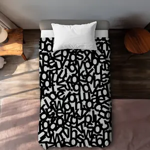 360 Stand Twin Extra Long Duvet Cover - Letter Print, Hidden Zip, Machine Washable, Modern Minimalist Bedroom Decor Essential, Bedding Sets