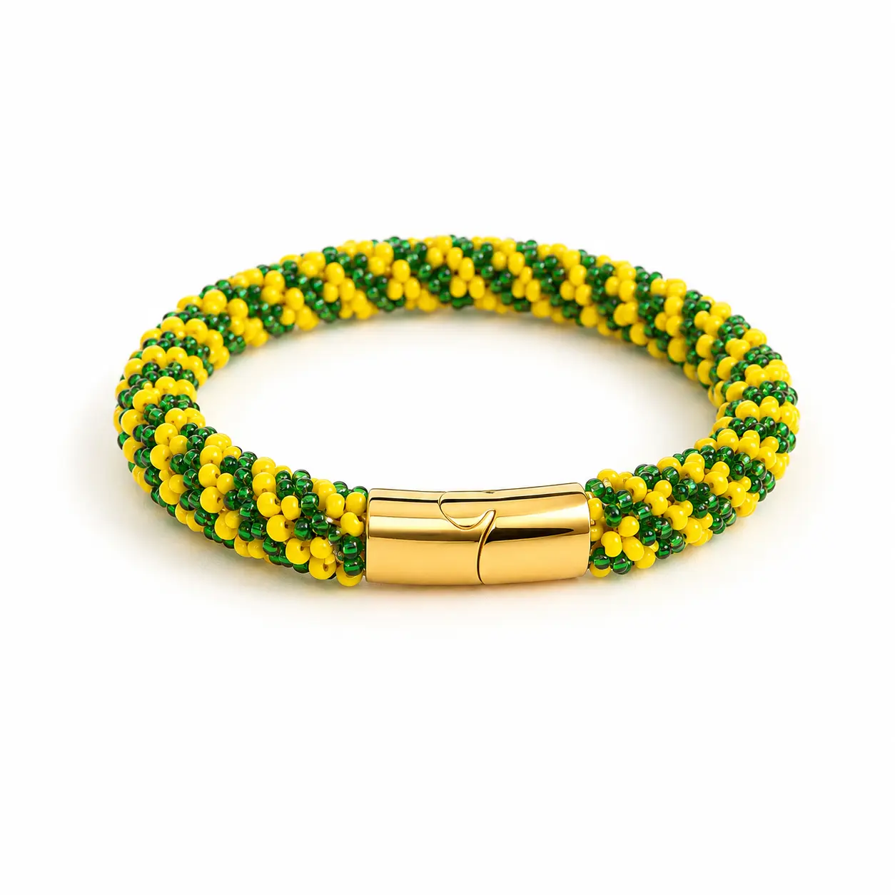 Ilde de Orula with Magnetic Stainless Steel Closure Beaded Crochet Bracelet for All Ages by Ilenes's Elekes
