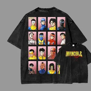 Invincible Unisex Fit Washed T-Shirt 12 - Whimsical Pop Culture Design for Men Women Youth - Fun Playful Vintage Style - Perfect for Daily Wear & Special Occasions - Top, Menswear