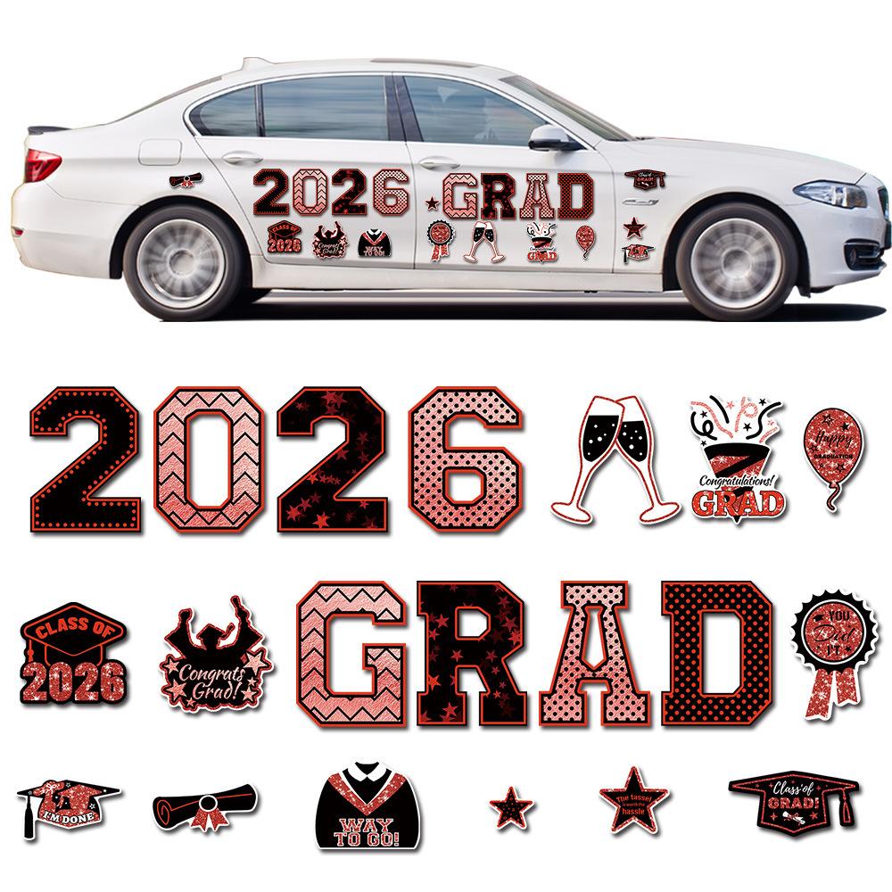 PSLEE 20 Pcs Graduation Magnets 2026 Cruise Door Car Magnets  Congrats Grad Cap Magnetic Decorations for Refrigerator Garage Cruise Door Party Stickers