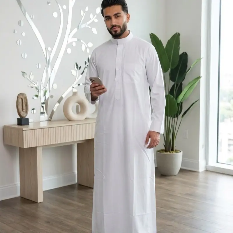 Men’s white Thobe, Size 52,54,56,58,60, No Return/No Exchange Due to Hygiene & Customer Safety Requirements (Modest Fashion