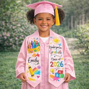 Personalized Pencil Graduation Stole, Kids Graduation Sash Class of 2026, Custom Preschool Grad Stole with Name Graduation Stole