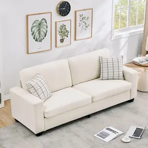 83 Inch Modern Green Sofa, 3 Seater Couch, Deep Seat Couch, Comfy Cloud Sofa for Living Room, Bedroom, Office, Green