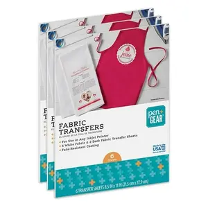 8.5 x 11 inches, 18 Sheets,White & Dark Fabric Transfer Paper, Inkjet Printable