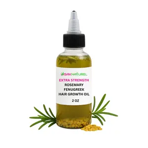 2 oz Rosemary Fenugreek Hair Growth Oil, EXTRA Strength Herbal Growth Blend to Strengthen, Thicken Restore Edges, Reduce Breakage Shedding, Natural Hair Oil for Fast Hair Growth, Scalp Treatment for Thinning Hair, Protective Styles Locs Braids Edge Repair