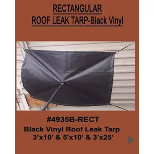 Rectangle Black Vinyl Heavy Duty Roof Leak Tarp