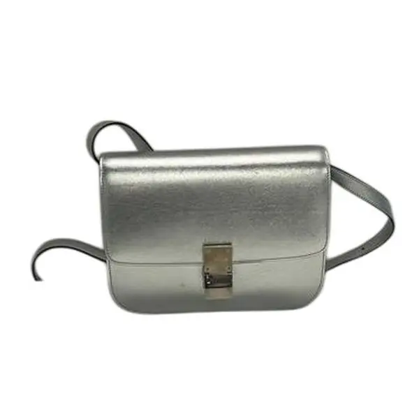 Pre-owned Celine Leather Shoulder bags Medium Classic Silver N26051268