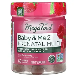 MegaFood Baby & Me 2, Prenatal Multi, Red Raspberry, 60 Gummies