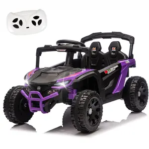 24V Kids Ride-On UTV with 2.4G Remote Control 80W*2 Motor Four-Wheel Suspension Anti-Collision Bar High Chassis Anti-Slip Grip Wheels Bluetooth Music Power Display Spacious Seat for Ages 2-4 tiktokshopspringglowup