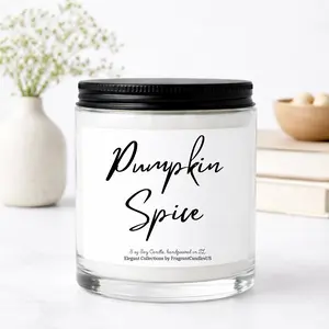 Pumpkin Spice Candle – Highly Scented Soy Candle | 9 oz Fall Candle | Autumn Candle Decor | Thanksgiving Candle Gift | Pumpkin Pie Scented | Cozy Holiday Candle | Black Friday Gift | Christmas Gift for Her, Thanksgiving table decor, Fall Scented Candle