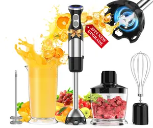 Immersion Blender 5 in 1 Hand Blender, Electric Blender Max 1000W Heavy Duty Motor, 21 Speed & Turbo Mode Handheld Blender, Milk Frother, Egg Whisk, 800ml Beaker, 600ml Chopper Stainless Steel Blades