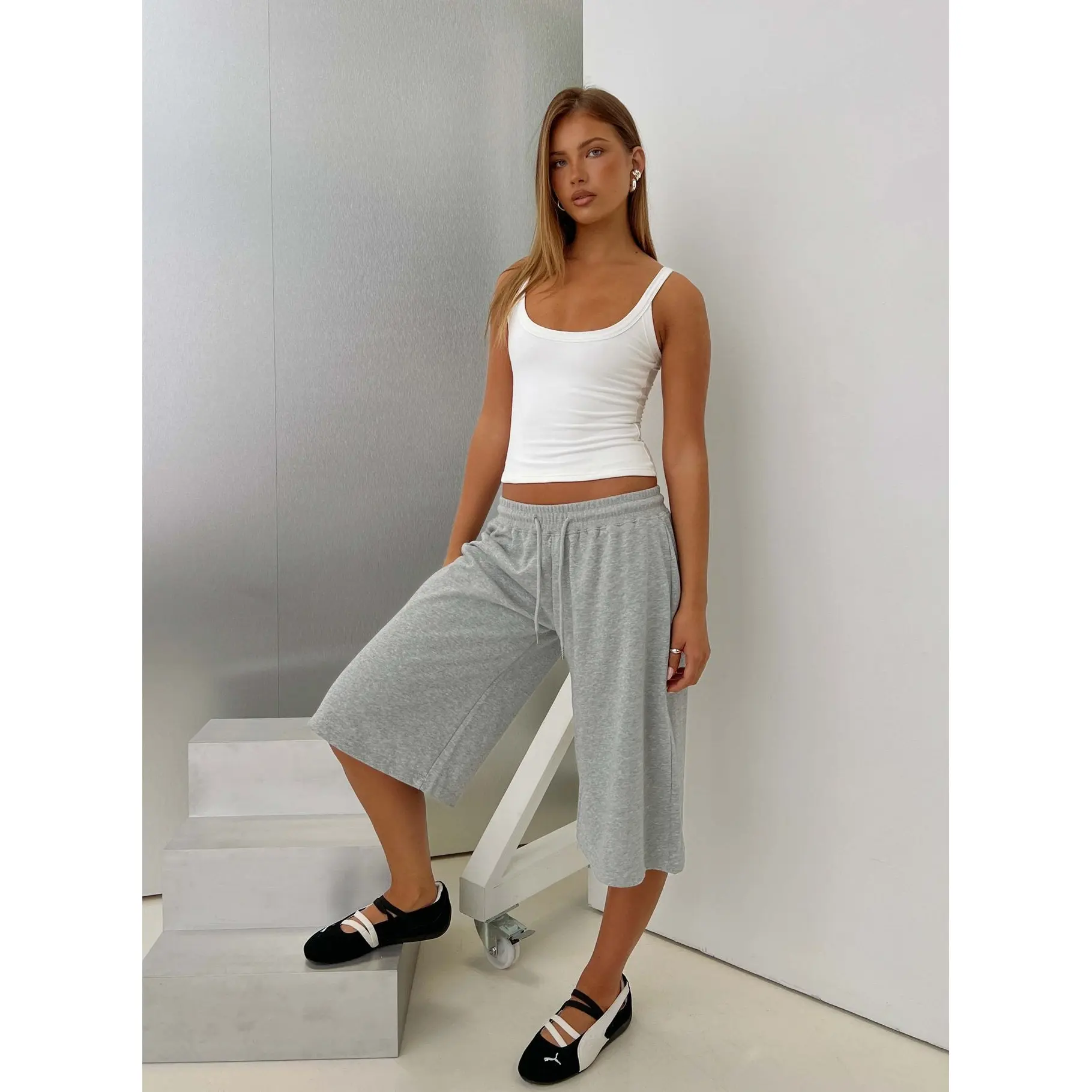 Nikko Longline Fleece Shorts Grey Marle
