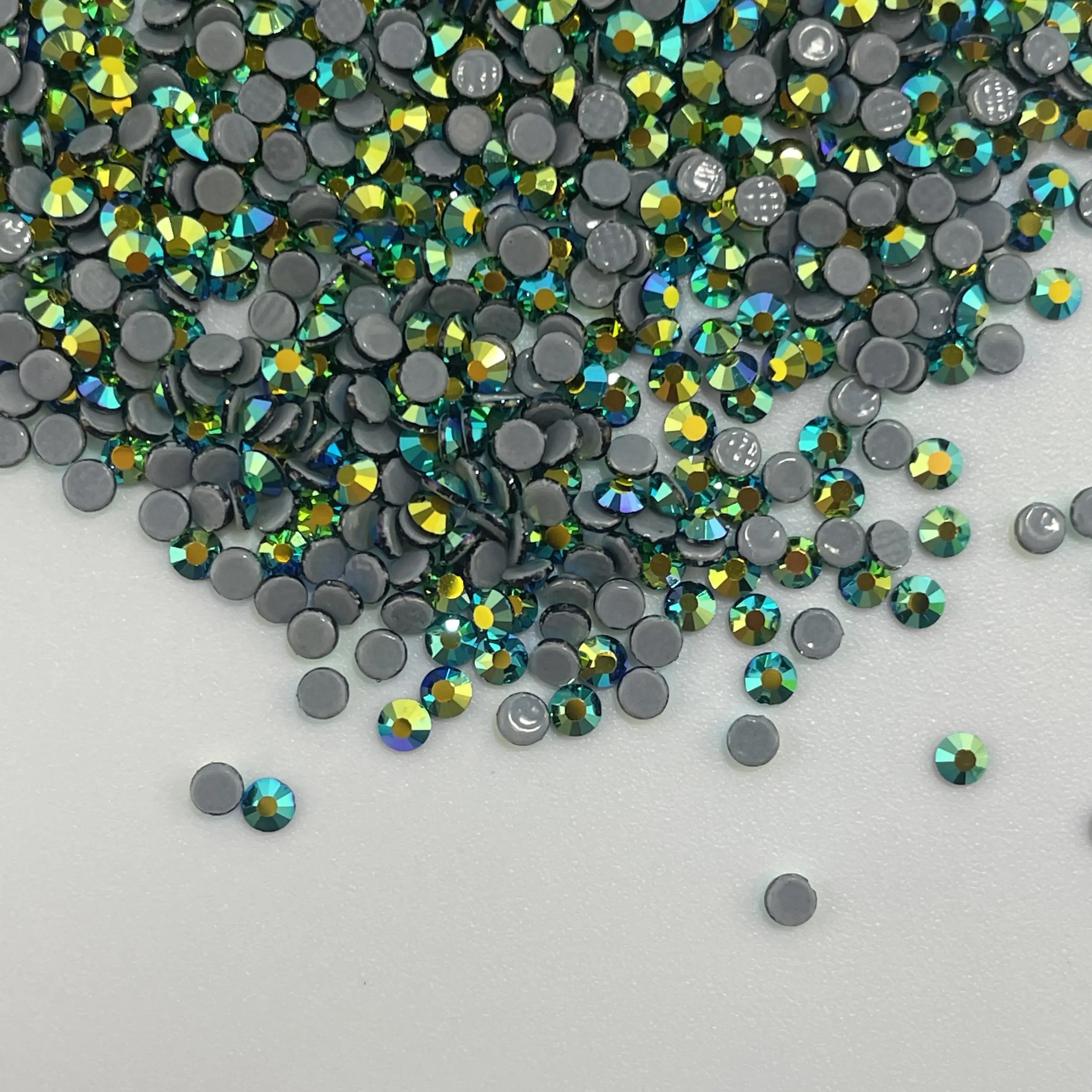 1440Pcs ASFA221 Emerald AB SS6 Round Flat Back Glass Hot Fix Rhinestones For Stylish Clothing And Bag Decorating