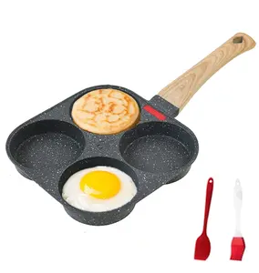 4-Cup Nonstick Egg Frying Pan – Breakfast Best for Eggs, Pancakes, Crepes, Plett – Compatible with Gas Stoves and Induction Cooktops Omelettepan Cookware