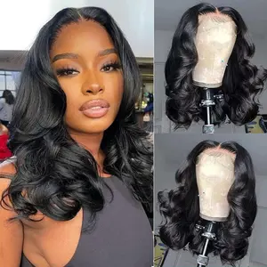 Gk 250% Body Wave Bob Wig HD Lace Wigs Pre Plucked 13x4 Lace Front Wigs Human Hair Glueless Bob Wig for Women Natural Black Short Straight Lace Front Bob