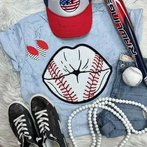 Baseball Lips Chenille Patch