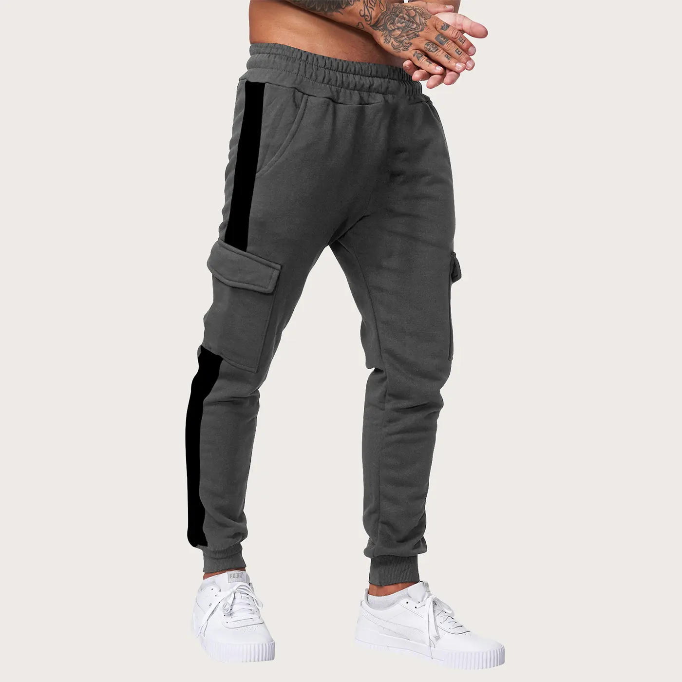 Men's Casual Polyester Joggers in a Plus Size Tall Fit with Extended Length and Light Fleece Lining, Athletic Wear, 2Xl, 100% Polyester, Male, Relaxed Fit, Breathable, Long Length, Ankle Length