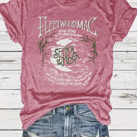Spring Summer Retro Graphic Printed Women's T-Shirt, Breathable Casual Top for Daily Wear Casual Everyday Tee