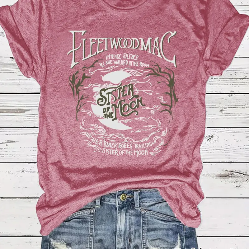 Spring Summer Retro Graphic Printed Women's T-Shirt, Breathable Casual Top for Daily Wear Casual Everyday Tee