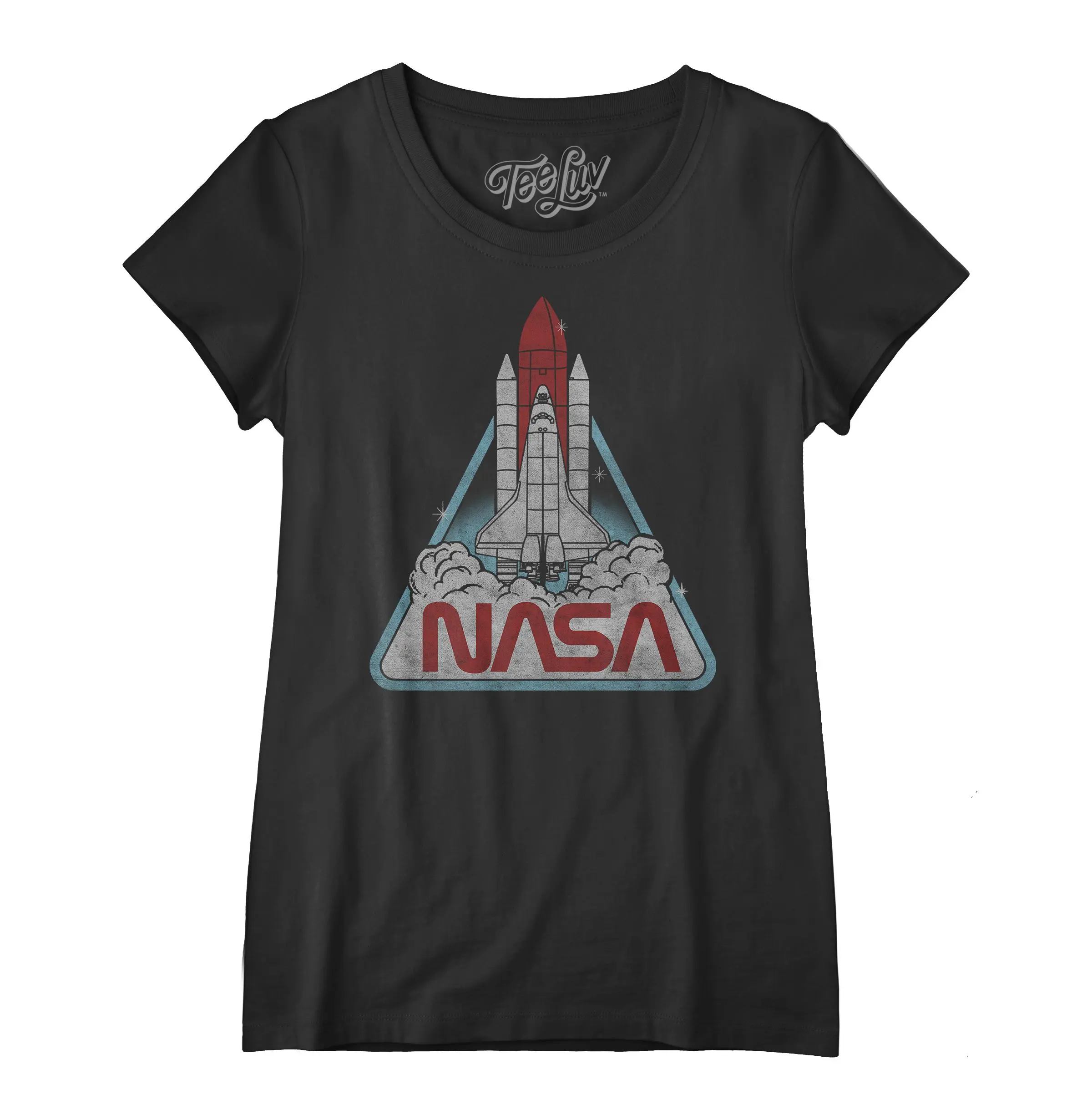 Vintage NASA Shuttle Womens Scoopneck T-Shirt - Black Vintage NASA Shuttle Womens Scoopneck T-Shirt - Black