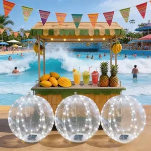 White Solar Pool Float Lights 34cm Diameter 68x68mm Eco-Friendly 8 Functions Solar Panel for Summer Garden Christmas Outdoor Decorations Gifts Hangable Floatable