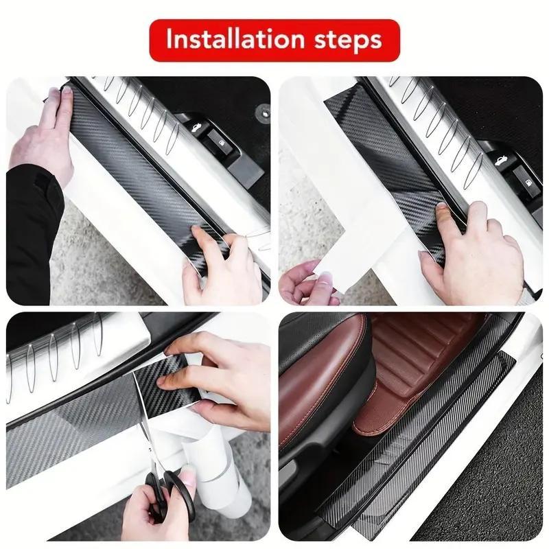 Carbon Fiber Pattern Car Sticker, Self Adhesive Scratch-resistant Car Body Sticker, Multifunctional Waterproof Car Decal, Universal Car Exterior Accessories