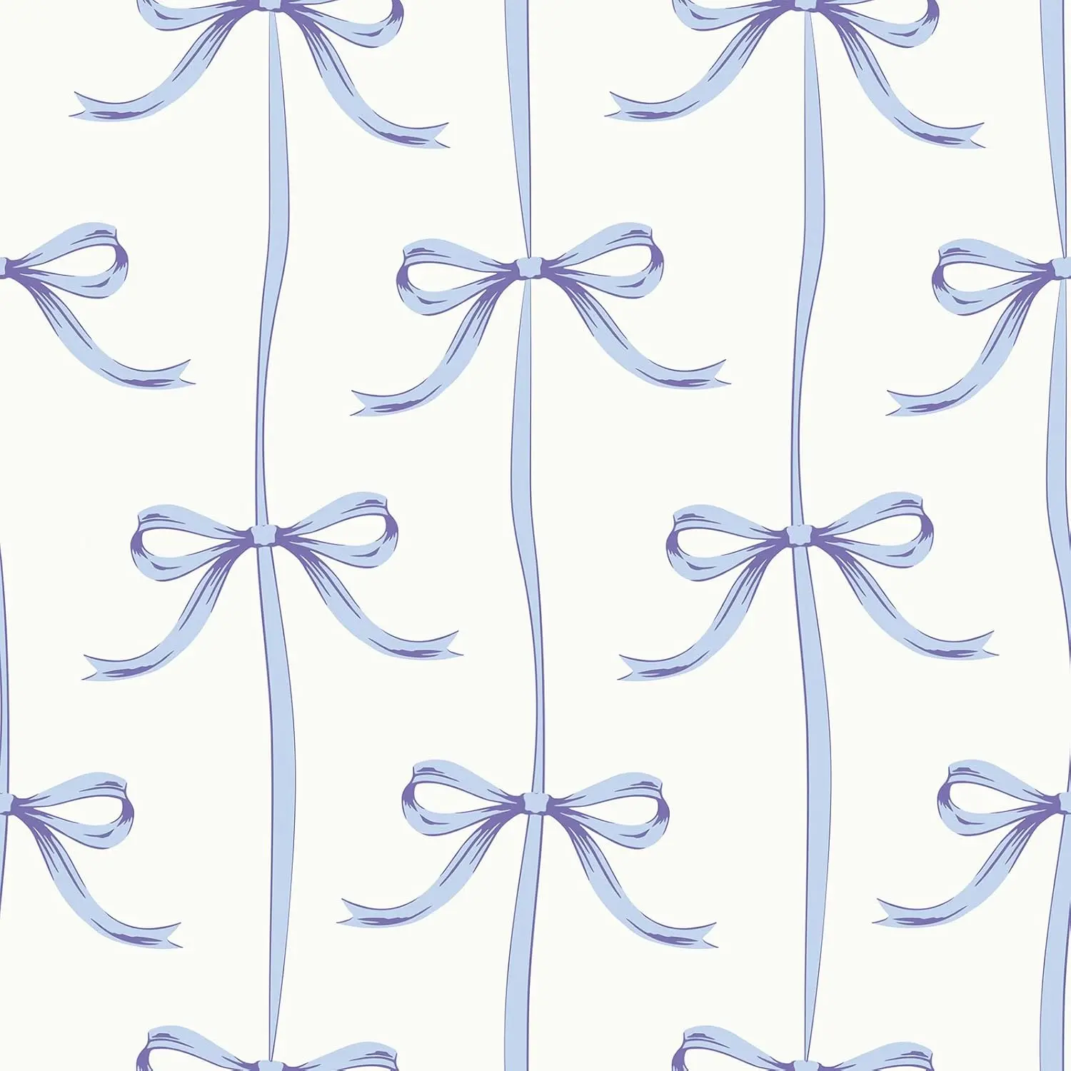 LaCheery Coquette Bow Peel-and-Stick Wallpaper, Preppy Renter-Friendly Self-Adhesive Wall Decor for Kids Rooms, All-Seasons Blue-White No-Sticky-Residue 17.5x275in Wallpaper
