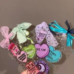 Rhinestone Bookmark with Colorful Bow and Heart Design for Book Lovers