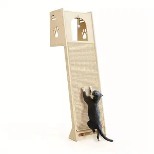 Cat observation tower, cat climbing pole, cat scratching board, cat climbing frame three in one, wooden cat apartment, cats can enjoy themselves and relieve boredom