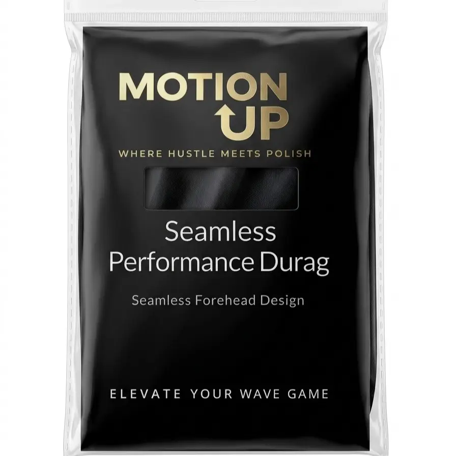 MOTION UP Premium Seamless Satin Durag – Black