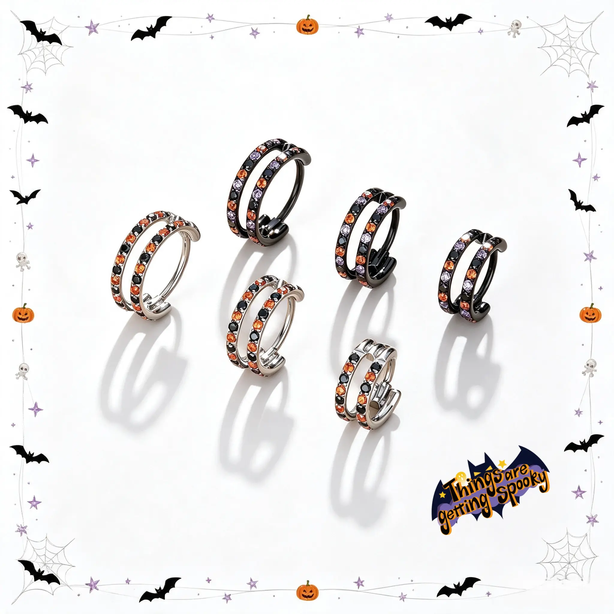 OUFER 20G Halloween Themed Parallel Nostril Piercing Nose  Hoop