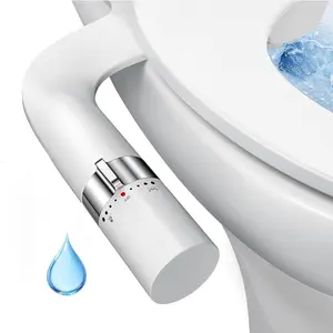 Non-Electric Ultra-Slim Bidet - Dual Nozzle Self-Cleaning Fresh Cold Spray, Adjustable Pressure for Feminine & Rear Hygiene