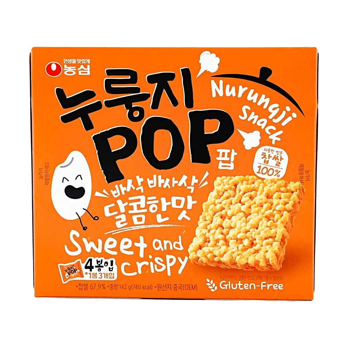 Nongshim Korean Crispy Rice Crackers - 4 Pack, 142g - Gluten-Free Snack, Savory Rice Cakes, Authentic Korean Flavor