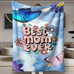 Mother's Day Pattern Print Blanket, Flannel Series Bedding, Dormitory Blanket, Nap Blanket, Car Blanket, Office Blanket, Air Conditioning Blanket