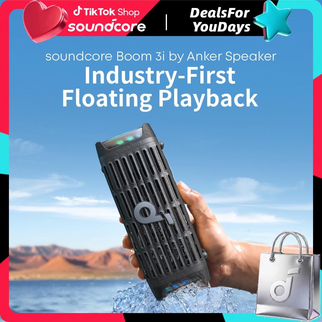 soundcore Boom 3i by Anker, Rugged Outdoor Speakers, IP68 Waterproof, Floating Playback, Saltwater-Resistant, BassUp 2.0, 50W Portable Speaker, Bluetooth 5.3, 16H Playtime, TWS, Kayak/Fishing/Camping #DealsForYouDays, #SummerWins