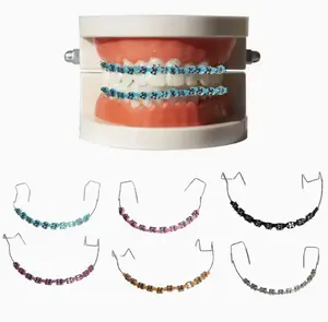 Stylish Metal Bracket Teeth Decorations with Hooks - Adjustable Stainless Steel Temporary Veneer for Modeling and Teaching Aids