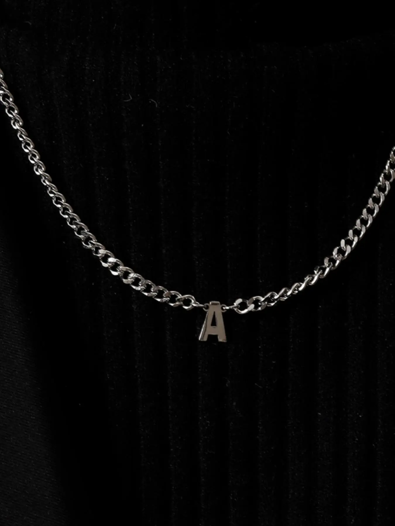 Fashion Alphabet Detail Pendant Necklace for Women & Men, Stainless Steel Jewelry for Party, Daily Decor, Trendy All-match & Exquisite Jewelry for Gif