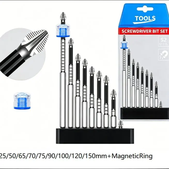 Anti-Slip Magnetic Phillips Impact Screwdriver Bits, 1/4" Hex Shank S2 Steel Ultra Durable Driver Bits, 10-Piece Set for DIY & Professional Repair
