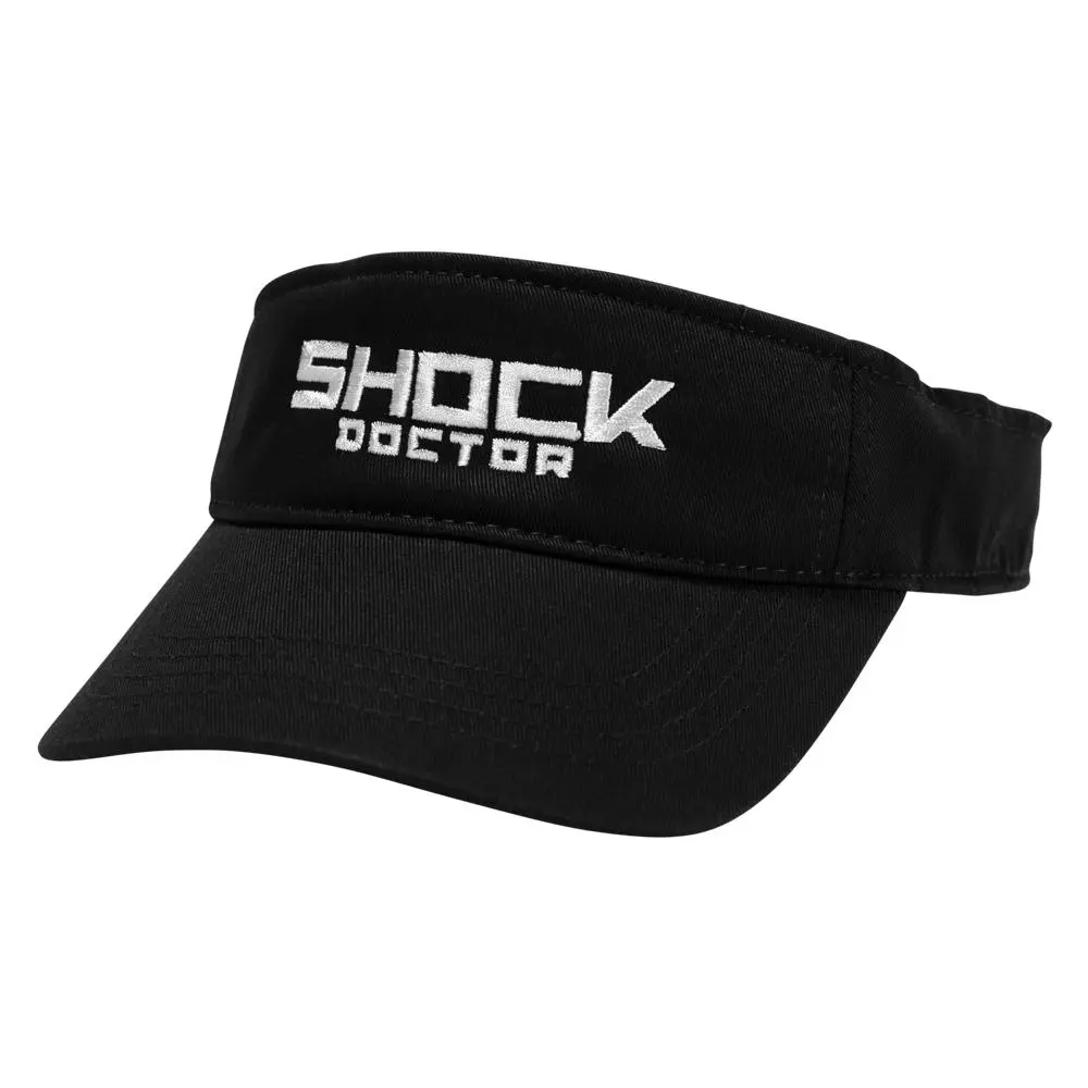 Shock Doctor Adjustable Sun Visor - Black Sports Cap with Snapback Closure & Pre-Curved Visor for Summer Outdoor Activities