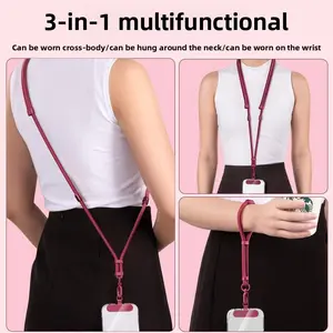 3-in-1 Anti-Loss Long Strap for Mobile Phones Adjustable Crossbody Neck and Detachable Wrist Strap