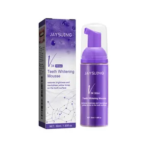 JAYSUING V34 Purple Teeth Whitening Foam Mousse, Gentle Daily Color Correction, Lightweight Oral Care Product