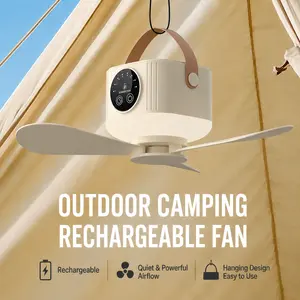 Rechargeable Portable Ceiling Fan, USB Hanging Fan with Remote Control, 4-Speed Battery Powered Fan for Dorm Bed, Tent, Camping, Outdoor, Home and Travel