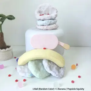 Stress Relief Toy Set, Soft Squeeze Ball + Ice Cream Squishy, Super Soft Fidget Toys for Anxiety Relief & Desk Fun, Desktop Stress Reliever, Perfect for Relaxation, Squishy Fidgets, Sensory Squeeze Ball