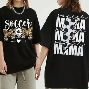 Soccer Mom T-Shirt Bundle, 100% Cotton Coquette Soccer Bow Sublimation, Game Day Vibes Retro Soccer Mama Aesthetic Tee