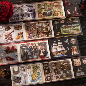 4 designs, 1 pack 20 vintage stickers with detective, ball, cowboy, nautical themes, minimalist style, PET waterproof material, self adhesive DIY planner decoration scrapbook sticker pack