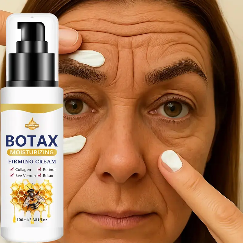 Bee Venom Firming & Anti-Wrinkle Cream Balm: Formulated with retinol and collagen to diminish fine lines, moisturize, and rejuvenate the skin. It firms and brightens the complexion, tightens the skin, smooths wrinkles, and provides long-lasting hydration.