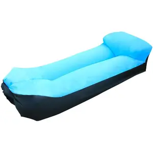 Outdoor Lazy Inflatable Sofa Portable Air Bed for Parks Camping Beach Durable Tear Resistant Single Use Comfortable Mattress Lazy Sofa Beanbag Sofa With Headrest U Shaped Couch Upholstered Padded Seat
